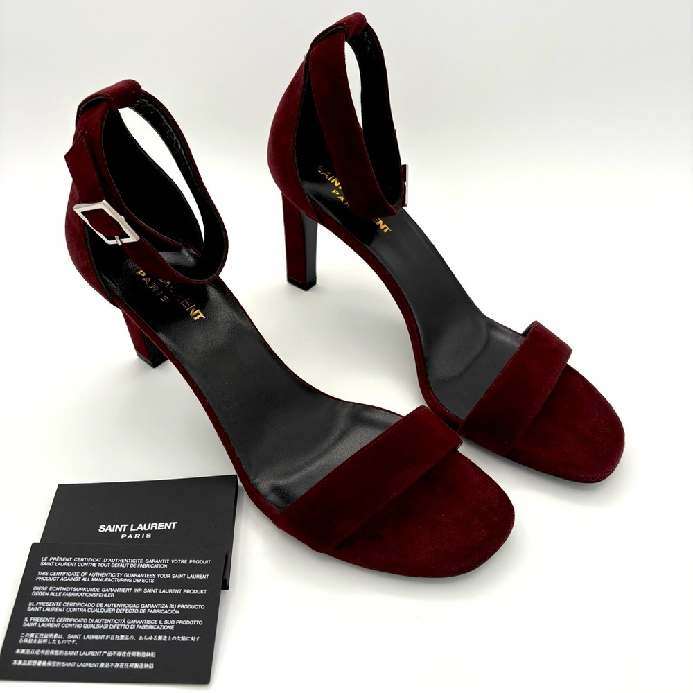 👠 New! YSL Suede Midheel Sandals Size 39.5 EU 9.5 US